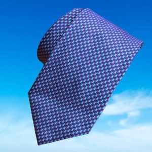 $440 New BRIONI Gray Silver Red Zig Zag Geometric men Woven Silk tie ITALY